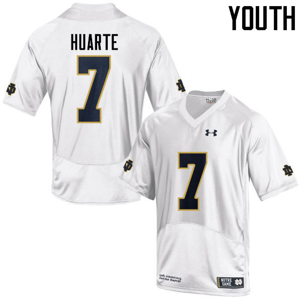 Youth NCAA Notre Dame Fighting Irish #7 John Huarte Stitched College Under Armour Authentic White Football Jersey UV10B85QT